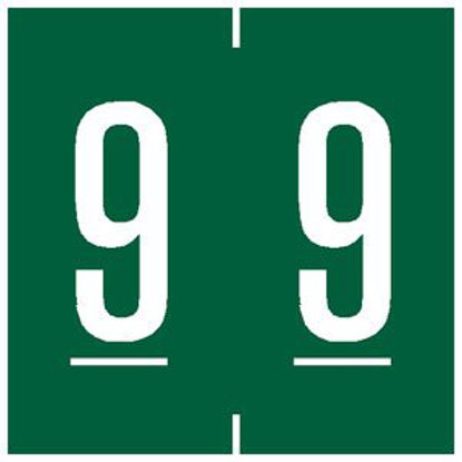 Picture of Pre-Printed Label Chart Tab Teal 9 | 9 White Numeric 1-7/8 Inch94909