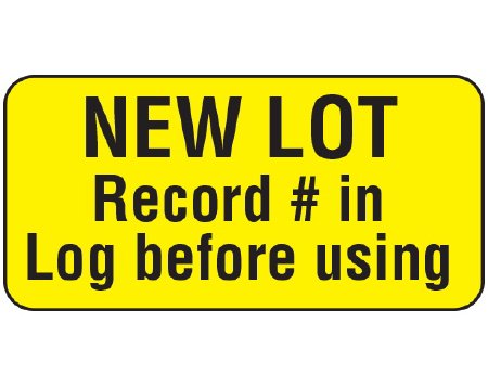 Picture of Pre-Printed Label Shamrock Safety Data Yellow New Lot 3/4 X 1-1/2 InchUPCR-3008