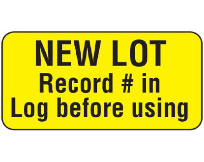 Picture of Pre-Printed Label Shamrock Safety Data Yellow New Lot 3/4 X 1-1/2 InchUPCR-3008