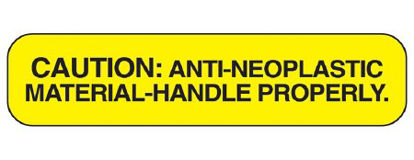 Picture of Pre-Printed Label Barkley® Warning Label Yellow Paper Caution Anti-Neoplastic Material Black 3/8 X 1-5/8 Inch2136
