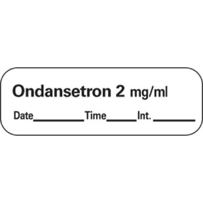 Picture of Drug Label PDC® Anesthesia Label Ondansetron 2mg/mL Date_Time_Int White 1/2 X 1-1/2 InchLAN-55D2