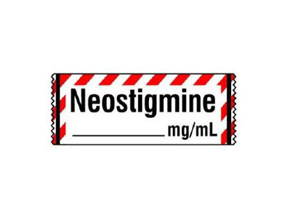Picture of Drug Label Shamrock Anesthesia Label Neostigmine_mg/mL Red / White 1/2 X 1 InchSA-231