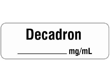 Picture of Drug Label Shamrock Anesthesia Label Decadron____mg/mL White 1/2 X 1 InchSA-326-PRE