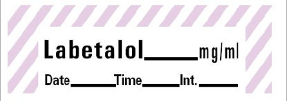 Picture of Drug Label Barkley® Anesthesia Label Tape Labetalol mg/mL Date_Time_Int Violet / White 1/2 X 1-1/2 InchANS-117