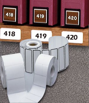 Picture of Pre-Printed / Write On Label Barkley® Communication Fill In White Matte Filmstock Room No. Black Patient Information 1-5/16 X 1-5/16 Inch5030