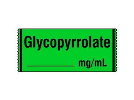 Picture of Drug Label Shamrock Anesthesia Label Glycopyrrolate _____ mg / mL Green 1/2 X 1 InchSA-311