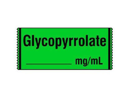Picture of Drug Label Shamrock Anesthesia Label Glycopyrrolate _____ mg / mL Green 1/2 X 1 InchSA-311