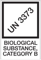 Picture of Pre-Printed Label ShipSafe® Warning Label White UN3373 Biological Substance Category B Labels Black Shipping Lab/Specimen 2 X 3 InchL3900