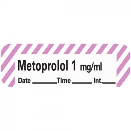 Picture of Drug Label Anesthesia Label Tape Metoclopramide 1 mg/mL Date_Time_Int Violet / White 1/2 X 1-1/2 InchANS-49D1
