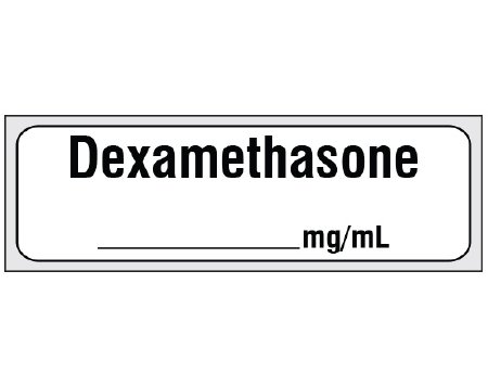 Picture of Drug Label Shamrock Anesthesia Label DEXAMETHESONE / _____ mg / mL White 1/2 X 1 InchSA-3228-PRE