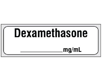 Picture of Drug Label Shamrock Anesthesia Label DEXAMETHESONE / _____ mg / mL White 1/2 X 1 InchSA-3228-PRE