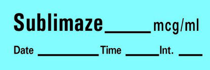 Picture of Drug Label Timemed Anesthesia Label Tape Sublimaze_mcg/mL Date_Time_Int_ Blue 1/2 X 1-1/2 InchAN-93