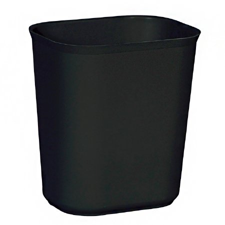 Picture of Fire-Resistant Trash Can 14 gal. Rectangular Black Thermoset Polyester Open TopRCP254100BK