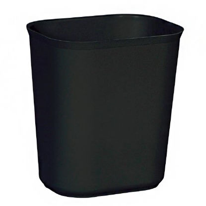 Picture of Fire-Resistant Trash Can 14 gal. Rectangular Black Thermoset Polyester Open TopRCP254100BK
