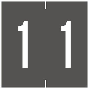 Picture of Pre-Printed Label Chart Tab Gray 1 | 1 White Numeric 1-7/8 Inch94901