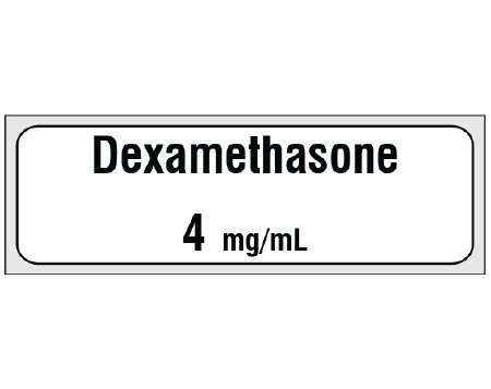 Picture of Drug Label Shamrock Anesthesia Label Dexamethasone 4 mg/mL White 1/2 X 1 InchSA-3243-PRE