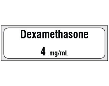 Picture of Drug Label Shamrock Anesthesia Label Dexamethasone 4 mg/mL White 1/2 X 1 InchSA-3243-PRE