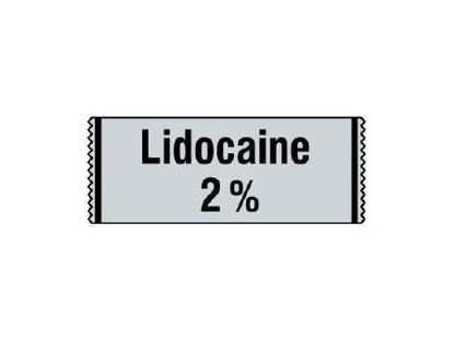 Picture of Drug Label Shamrock Anesthesia Label Lidocaine / 2% Gray 1/2 X 1 InchSA-3004