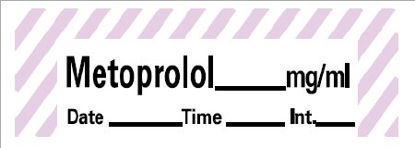 Picture of Drug Label Barkley® Anesthesia Label Tape Metoprolo_mg/mL Date_Time_Int_ Violet / White 1/2 X 1-1/2 InchANS-49