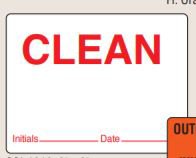Picture of Pre-Printed Label Shamrock Communication Fill In White Polyester Clean w/ Inital and Date Red Safety and Instructional 2 X 3 InchSSI-1219