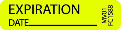Picture of Pre-Printed Label Barkley® Communication Fill In Chartreuse Expiration Date Black Quality Control Label 1-1/4 X 5/16 InchMV01FC1588