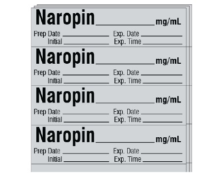 Picture of Drug Label Shamrock Anesthesia Label Tape Naropin_mg/mL Gray 1/2 X 1 InchSA-309