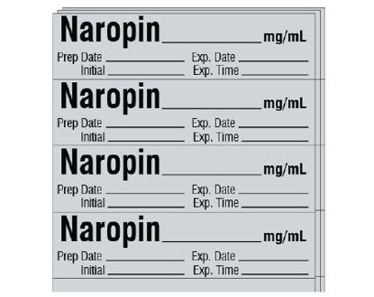 Picture of Drug Label Shamrock Anesthesia Label Tape Naropin_mg/mL Gray 1/2 X 1 InchSA-309
