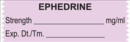 Picture of Drug Label UAL™ Anesthesia Label Tape Ephedrine Strength_mg/mL Exp Dt Tm Violet 1/2 X 1-1/2 InchULTJ151