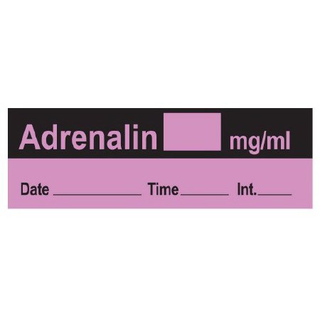 Picture of Drug Label Anesthesia Label Tape Adrenalin_mg/mL Date_Time_Int_ Violet 1/2 X 1-1/2 InchAN-31