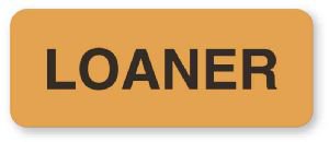 Picture of Pre-Printed Label Advisory Label Fluorescent Orange Fluorescent Paper Loaner Black Patient Information 7/8 X 3 InchULBE710