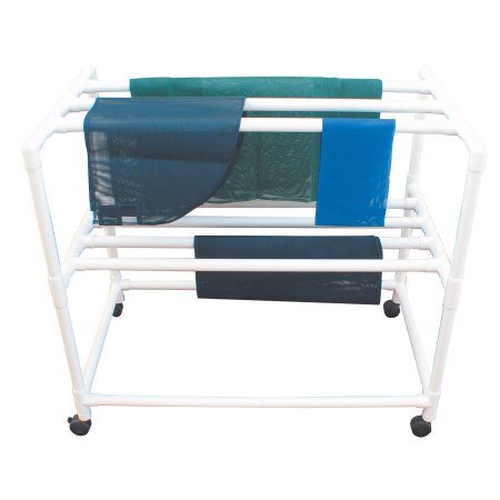 Picture of Linen Cart with Cover 2 Shelves 75 lbs. per Shelf Weight Capacity PVC 3 Inch Twin Casters325-2C