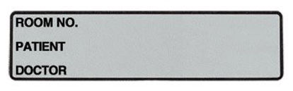 Picture of Pre-Printed Label Wide-Trak™  Chart Tab Gray Paper Room No_Paitent_Doctor_ Black Patient Information 1-1/2 X 4 Inch1655-18