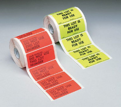 Picture of Pre-Printed Label Barkley® Instructional Label Green Paper This Lot Is Ready For Use Black Quality Control Label 1-1/2 X 3 InchL1505-3