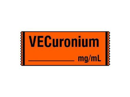 Picture of Drug Label Shamrock Anesthesia Label VECuronium _mg/mL Fluorescent Red 1/2 X 1 InchSA-225