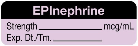 Picture of Drug Label UAL™ Anesthesia Label Ephedrine Strength_mg/mL Exp Dt Tm Black / Lavender 1/2 X 1-1/2 InchULAL654