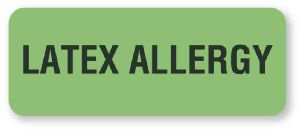 Picture of Pre-Printed Label UAL™ Allergy Alert Green Paper Latex Allergy Black Alert Label 7/8 X 3 InchULHN910