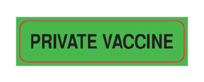 Picture of Pre-Printed Label UAL™ Auxiliary Label Green Fluorescent Paper Private Vaccine Black Confidential 5/16 X 1-1/4 InchUL356435V