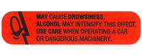 Picture of Pre-Printed Label Barkley® Auxiliary Label Red Paper Caution May Cause Drowsiness Black Caution 2 X 2-1/ Inch02571540001