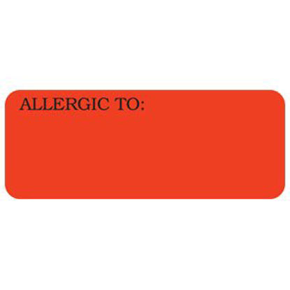 Picture of Pre-Printed Label Allergy Alert Red Allergic To: Black Alert Label 7/8 X 2-1/4 InchUL808