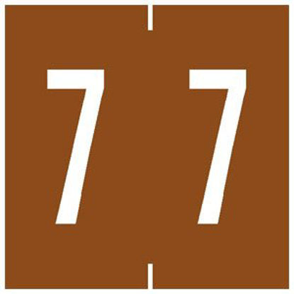 Picture of Pre-Printed Label Chart Tab Brown 7 | 7 White Numeric 1-7/8 Inch94907