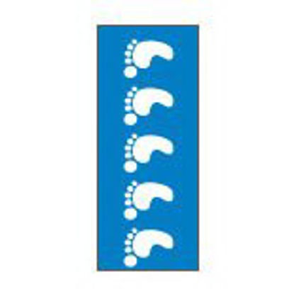 Picture of Pre-Printed Tape Key Surgical® Warning Label Blue Footprints White Patterned 8-1/2 X 11 InchT-713-02