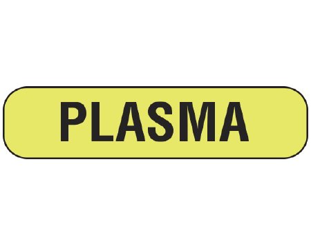 Picture of Pre-Printed Label Shamrock Auxiliary Label Yellow Plasma Black Lab / Specimen 5/16 X 1-1/4 InchUPCR-1070