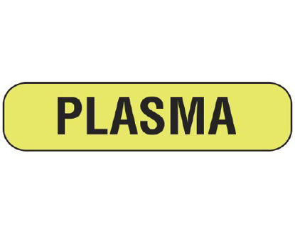 Picture of Pre-Printed Label Shamrock Auxiliary Label Yellow Plasma Black Lab / Specimen 5/16 X 1-1/4 InchUPCR-1070