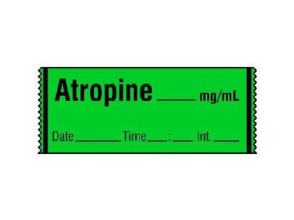 Picture of Drug Label Shamrock Anesthesia Label ATROPINE _____ mg / mL / Date _____ Time _____ Int. _____ Green 1/2 X 1 InchSA-310-DTI