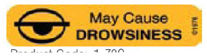 Picture of Pre-Printed Label Barkley® Auxiliary Label Orange May Cause Drowsiness Black Safety and Instructional 3/8 X 1-9/16 Inch1-70G