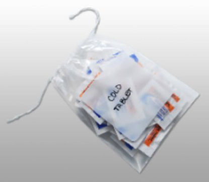 Picture of Patient Belongings Bag Elkay® Plastics 10 X 14-1/2 Inch Polypropylene Drawstring Closure ClearDS151014W