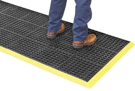 Picture of Safety Floor Mat 3 X 10 Foot Black / Yellow RubberH-1327