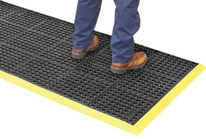 Picture of Safety Floor Mat 3 X 10 Foot Black / Yellow RubberH-1327