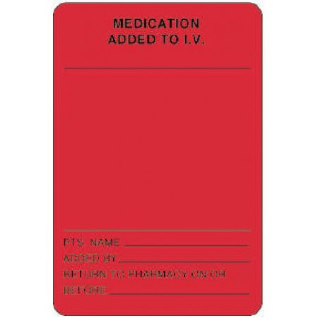 Picture of Pre-Printed Label Anesthesia Label Red Paper Medication to IV Black Medication Instruction 2 X 3 Inch59704607
