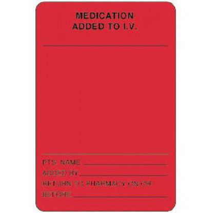 Picture of Pre-Printed Label Anesthesia Label Red Paper Medication to IV Black Medication Instruction 2 X 3 Inch59704607